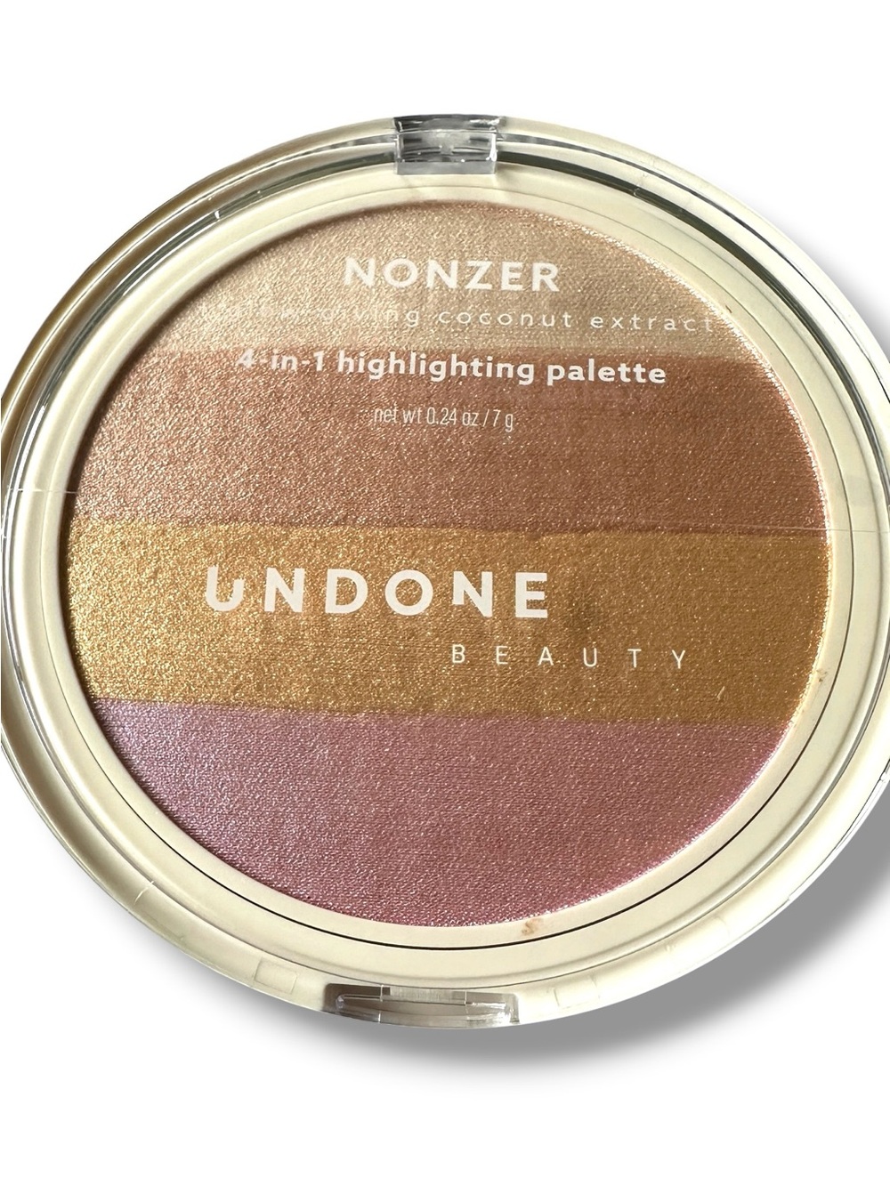 Undone Beauty Nonzer 4-in-1 Highlighting Palette Coconut Glow Highlighter SEALED
